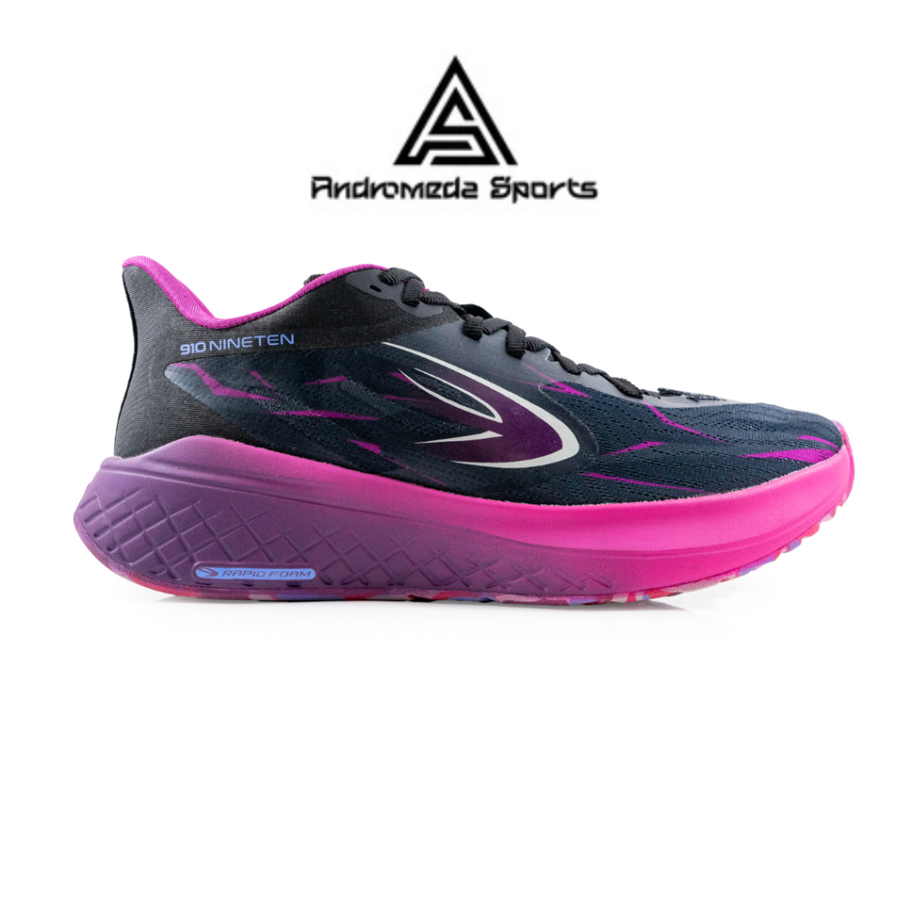 910 Sepatu Lari KANZAKI 2.0 HITAM/UNGU/MAGENTA