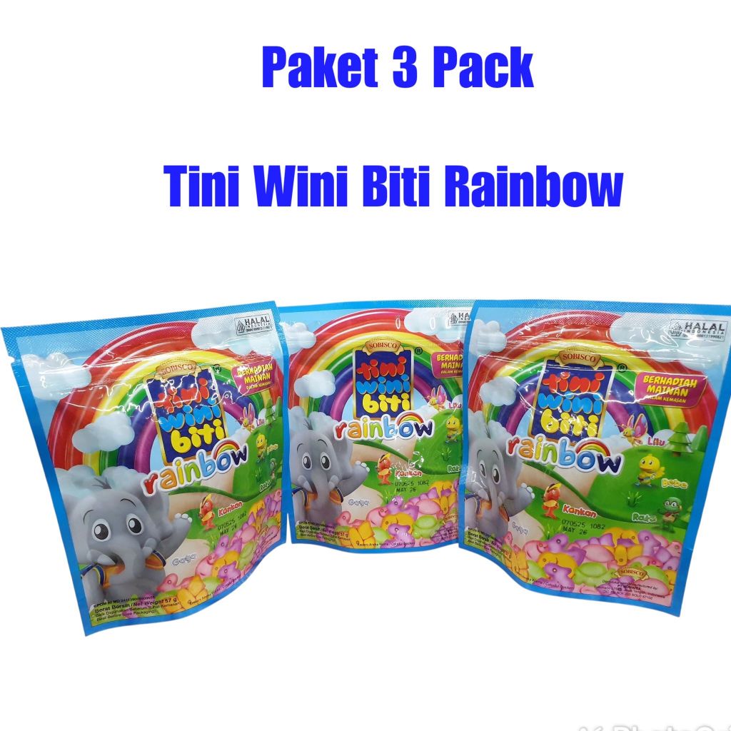 

PAKET 3 PACK Tini Wini Biti Rainbow Biskuit Anak Imut Enak 57 gr