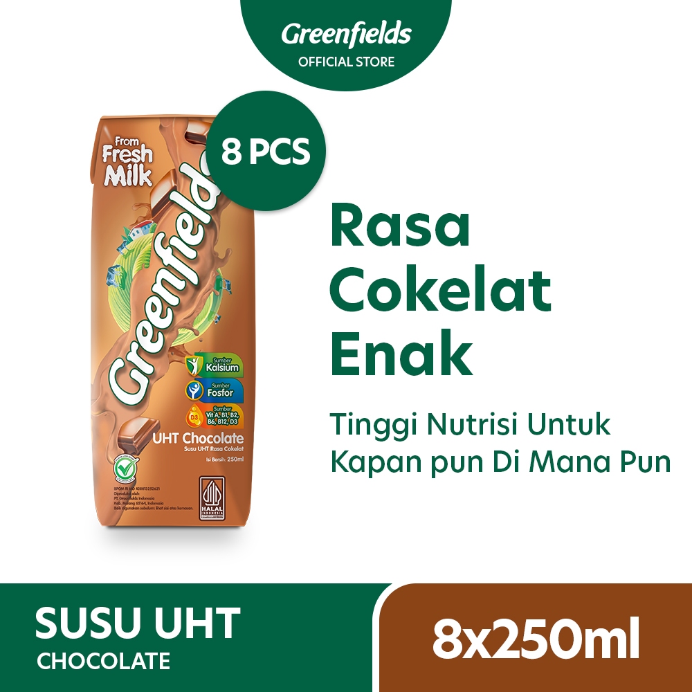 

[Bundling 8 Pcs] Susu Greenfields UHT Chocolate 250 mL