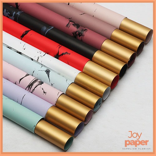 

Kertas buket bunga marble bi color gold flower wrapping marble KB6105