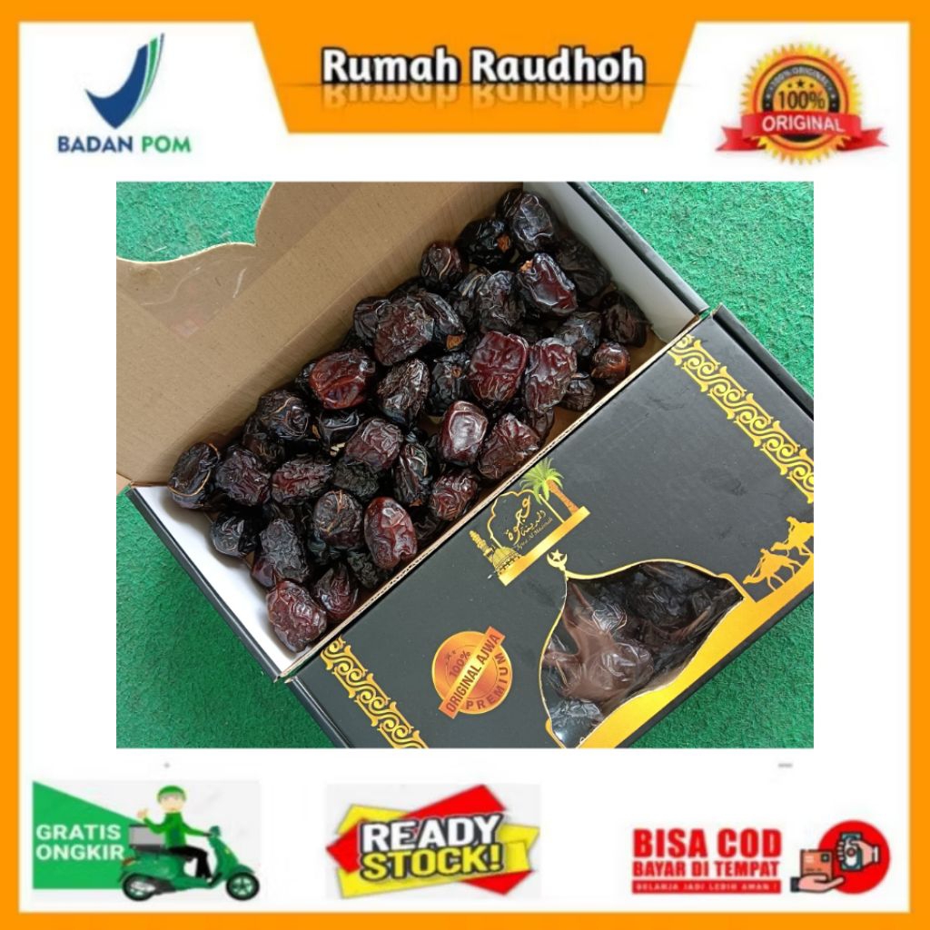 

KURMA AJWA PREMIUM 500 GRAM ASLI MADINAH - KURMA NABI KAYA MANFAAT