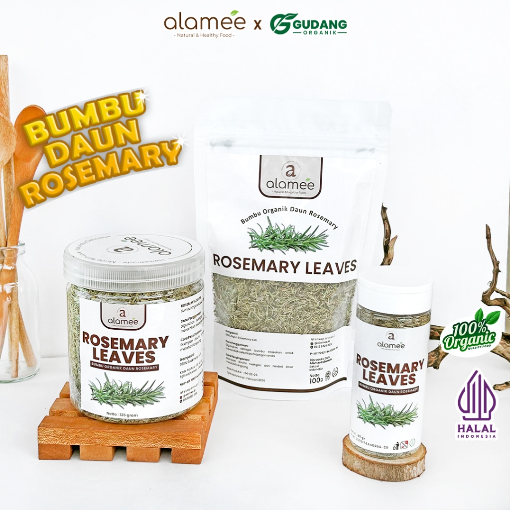 

alamee bumbu organik rosemary tanpa bahan tambahan adalah rempah segar dengan bumbu khas mediterania