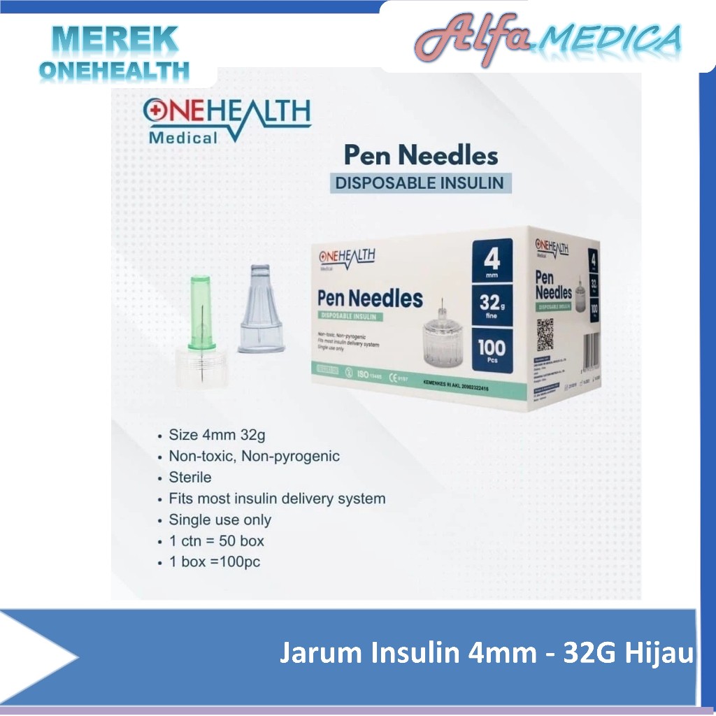 Onehealth Pen Needles Jarum Insulin ukuran 4 mm / Jarum Insulin ukuran 5 mm / jarum insulin murah