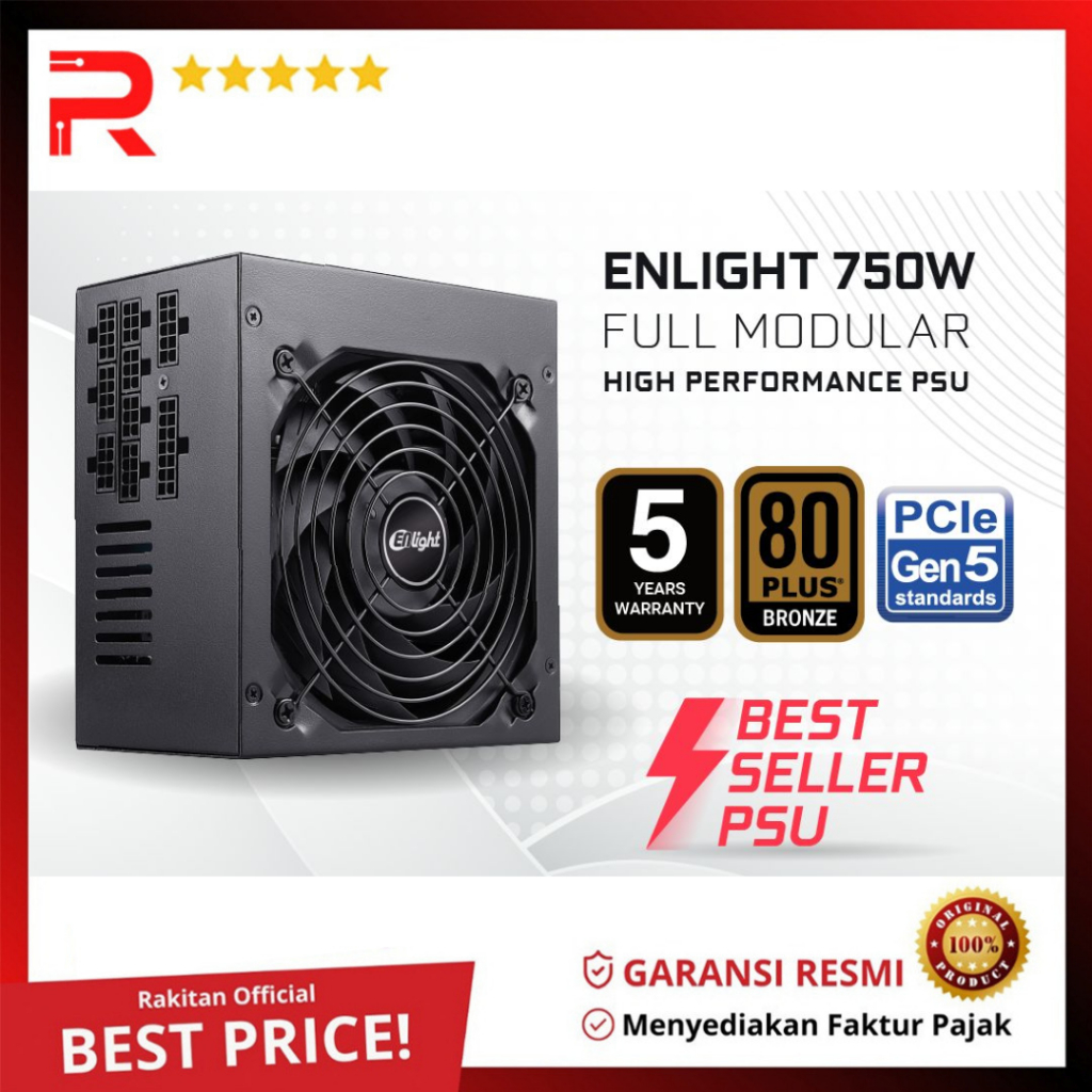 Enlight PSU ENLIGHT Black Silver En-750W 750Watt Full Modular High Performance