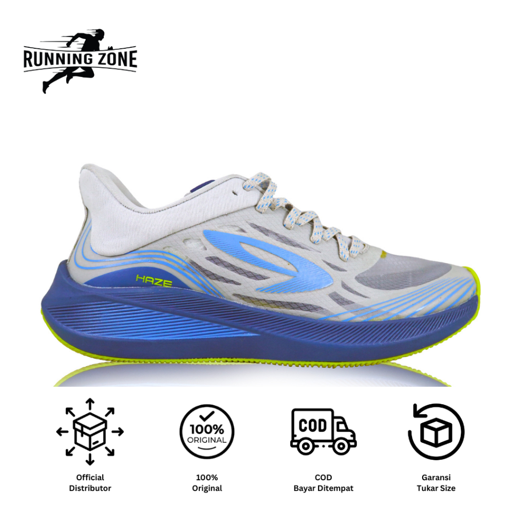 SEPATU RUNNING 910 HAZE VISION 1.0 - ABU MUDA/BIRU/KUNING