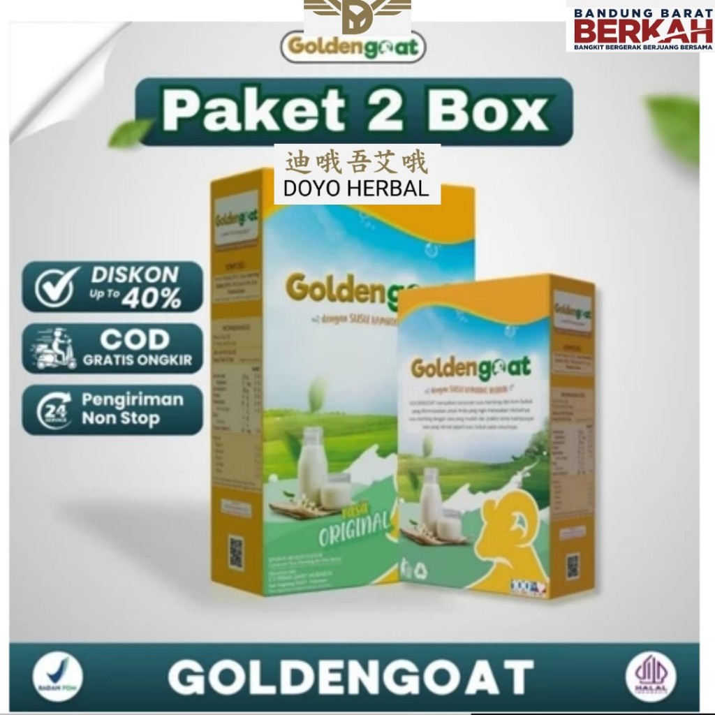 

Paket Hemat 2 Box Susu Kambing Etawa Golden Goat 100% Murni Original - Doyo Herbal
