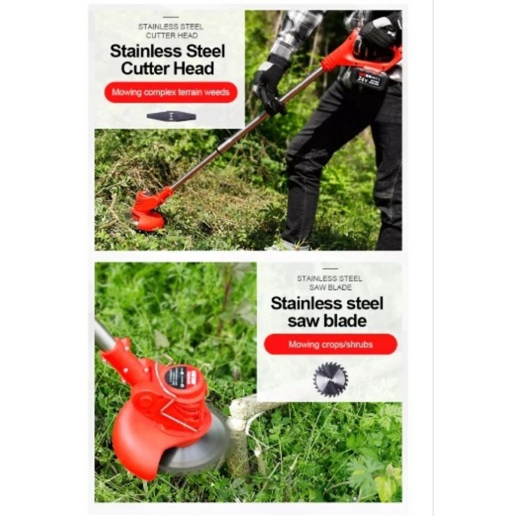 IRONHOOF 388V/588V Mesin Potong Rumput Baterai Mesin Pemotong Rumput Listrik Pemangkas Rumput