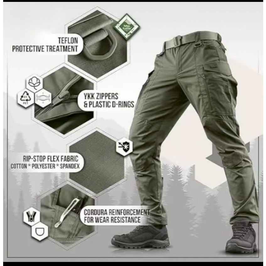 Celana Polisi Tactical Panjang Garis Sabuk/Celana Lapangan Pria/Celana Gunung/Celana Big Size/Cod