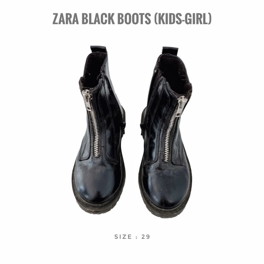 PRELOVED ZARA BLACK BOOTS (KIDS-GIRL)