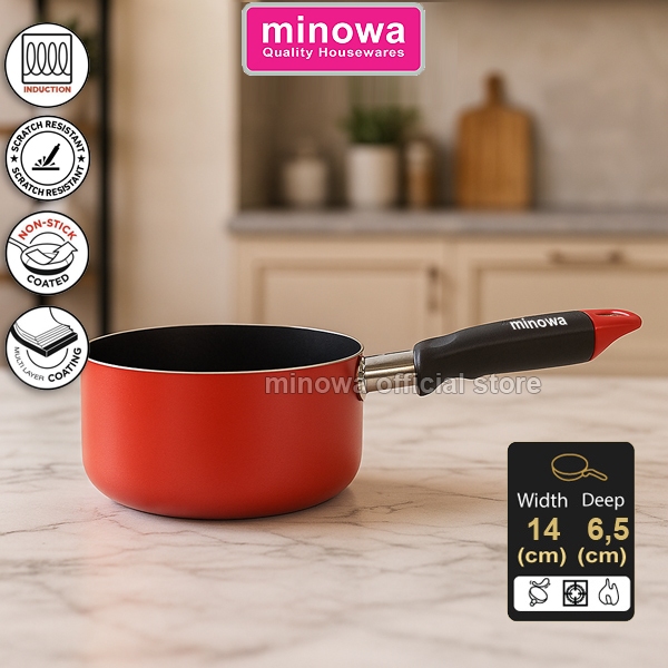 Minowa Wajan/Teflon Tumis 14CM Anti Lengket Sauce Pan