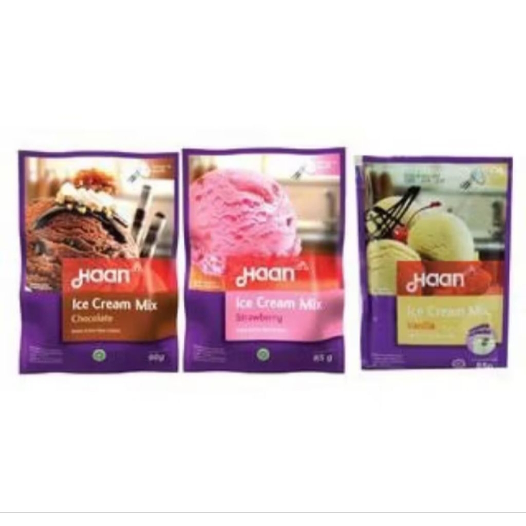 

TEPUNG ICE CREAM MIX CHOCOLATE 90GR / VANILLA 85GR/ STRAWBERRY 85GR