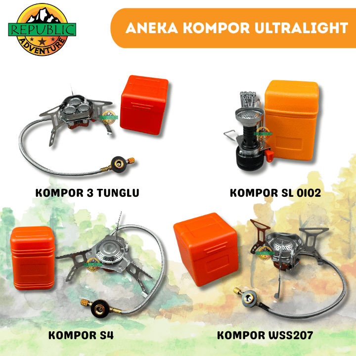 TaffSPORT ANEKA KOMPOR GAS CAMPING PORTABLE MINI LIPAT ULTRALIGHT STOVE OUTDOOR WINDPROOF