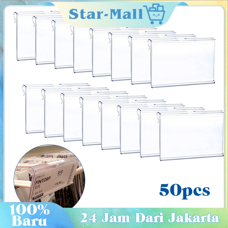 

50pcs Tag Harga Jualan Transparan / Pvc Price Tag Card / Label Harga Tempel