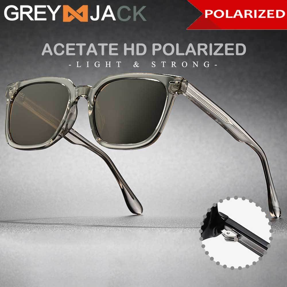 Grey Jack Kacamata Hitam Sunglasses Polarized Anti Silau UV400 Acetate TR90 Kotak Style Trendy Wanit