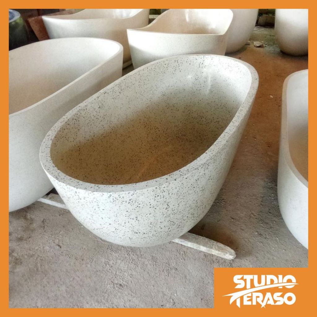 Bathtub teraso dewasa batu alam motif marmer