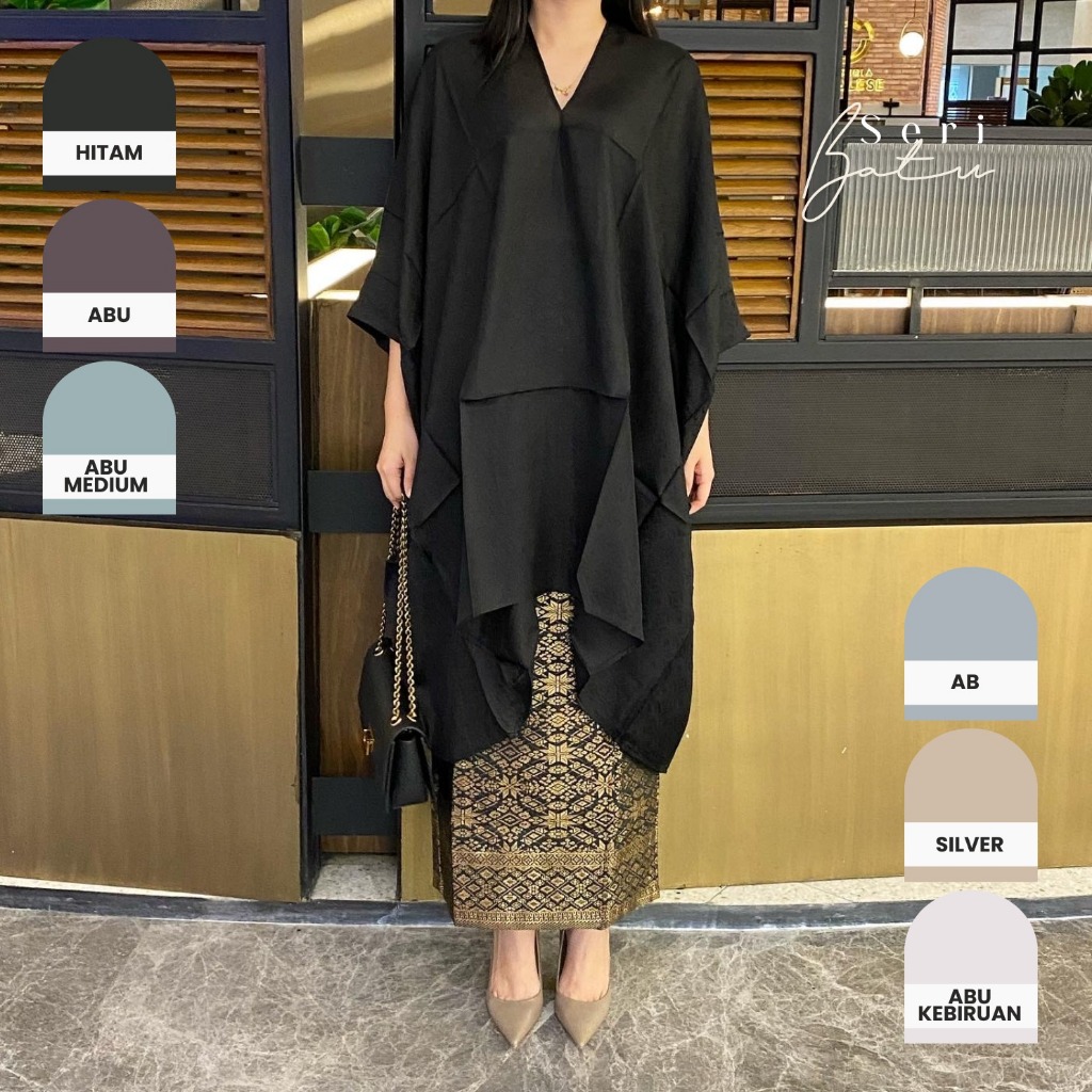 Lausboutique-Tunik Aruna Polos-Seri Batu-Tunik Batik [Hanya Atasan]