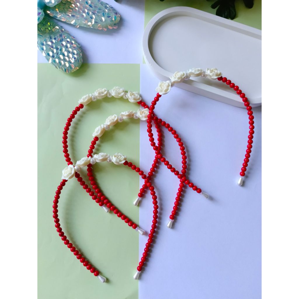 Bando Mawar Merah Putih / Bando Edisi Kemerdekaan Mawar Merah Putih / Bandana Merah Putih