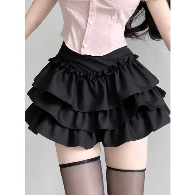 Rok korea Mini Skirt Susun Pendek / Rok Wanita Pendek