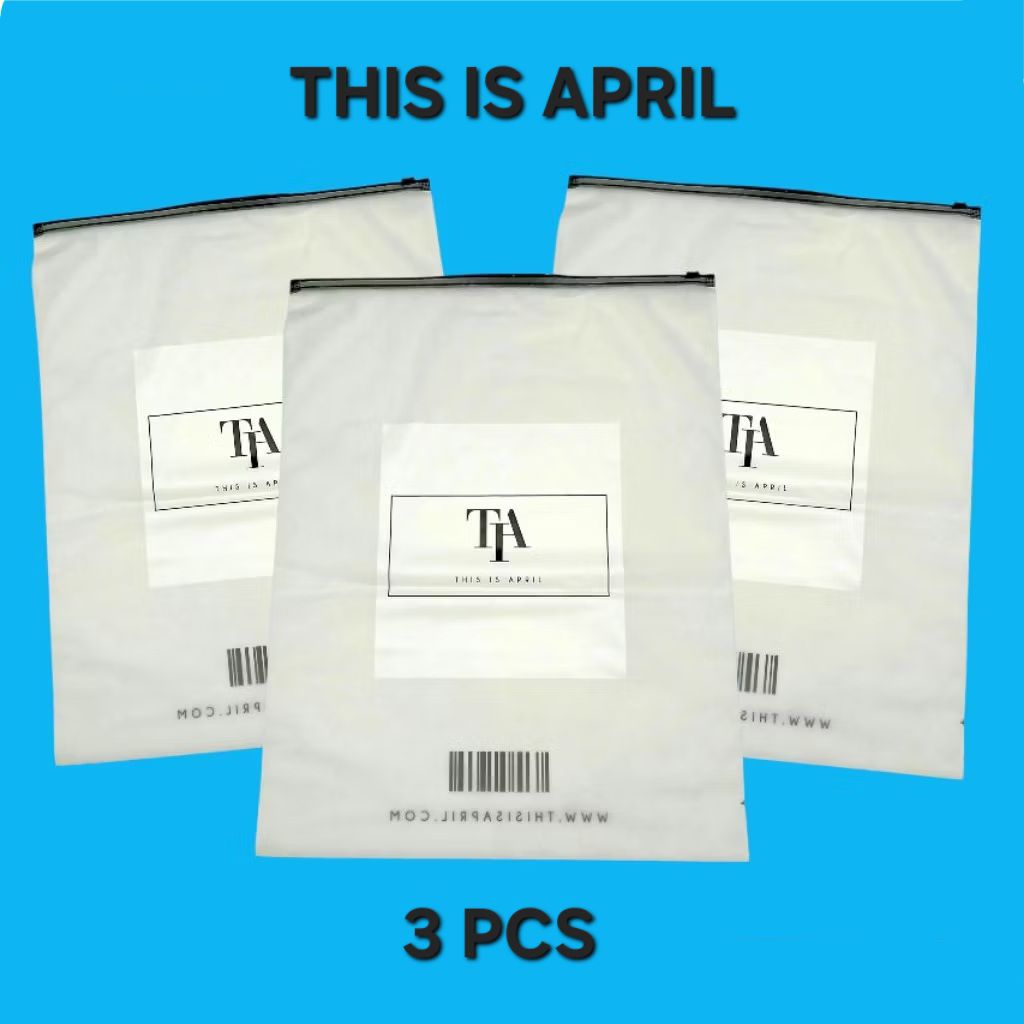 3 PCS THIS IS APRIL ZIPPER KANTONG KEMASAN PLASTIC BAG ORIGINAL BRANDED