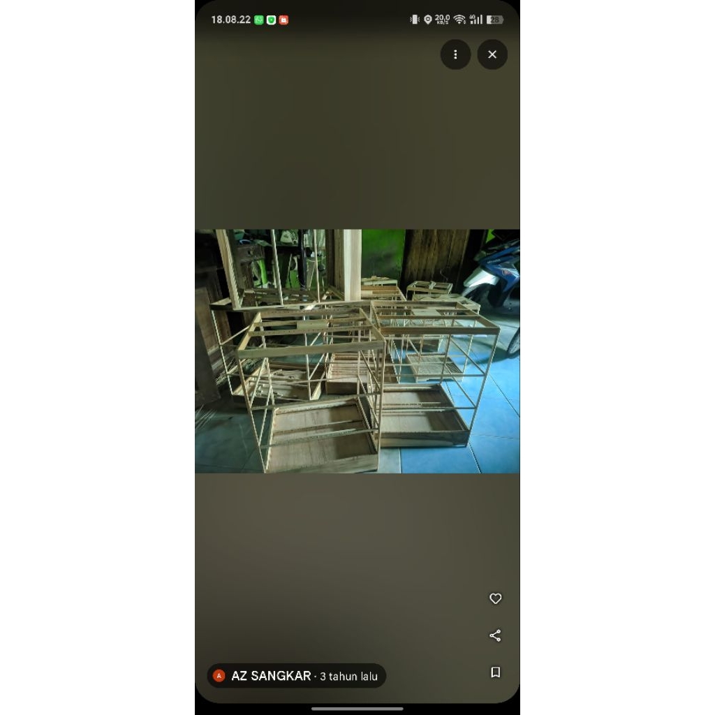 sangkar kotak kenari  ambrukan full kayujati non ruji