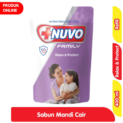 Nuvo Family Sabun Mandi Cair Ungu Relax & Protect Refill 400 ml
