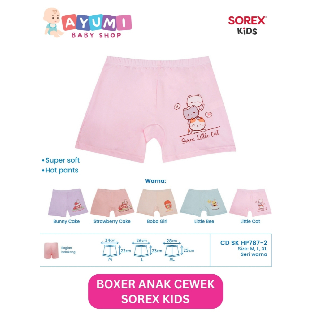 [SOREX] Celana Dalam Boxer Anak Perempuan Sorex HP787 CD Boxer Anak Cewek Halus