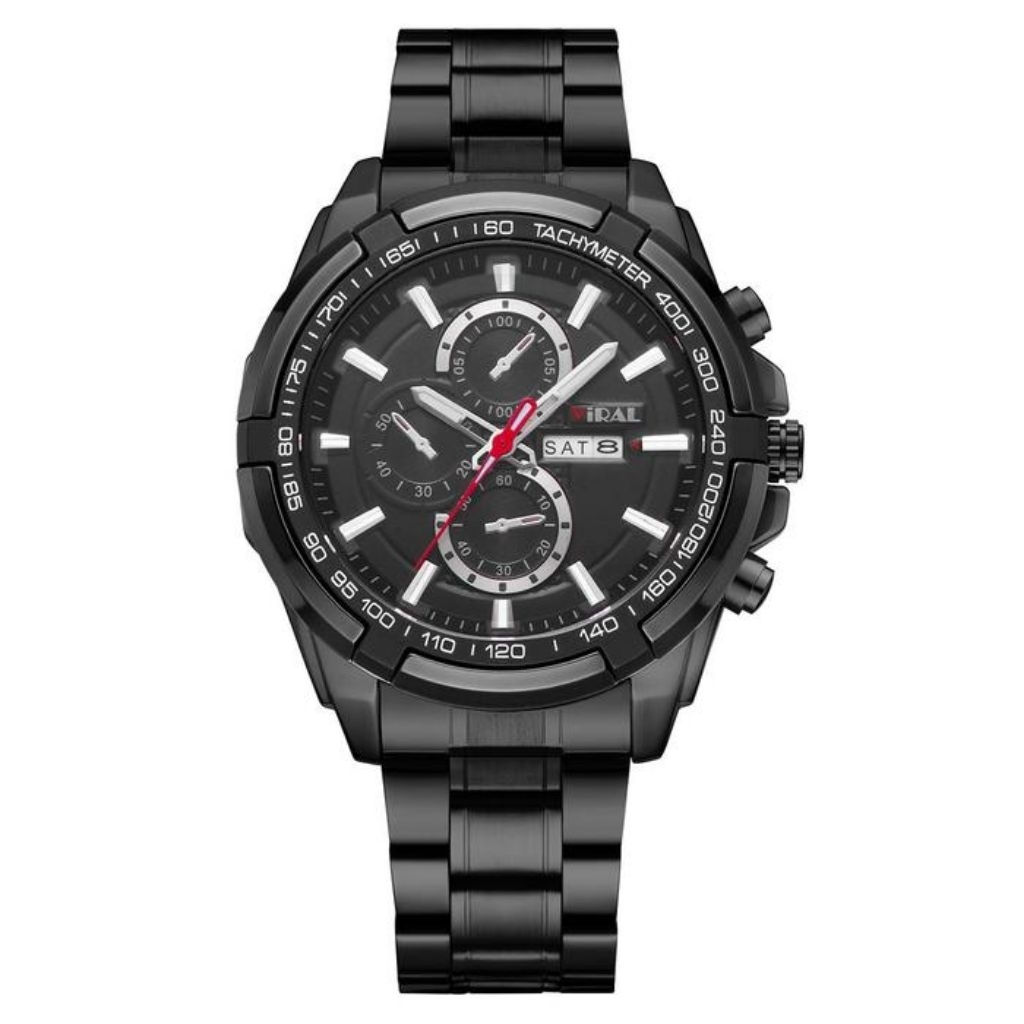 JAM TANGAN PRIA RANTAI SPORT VIRAL TGL&HARI ELEGAN
