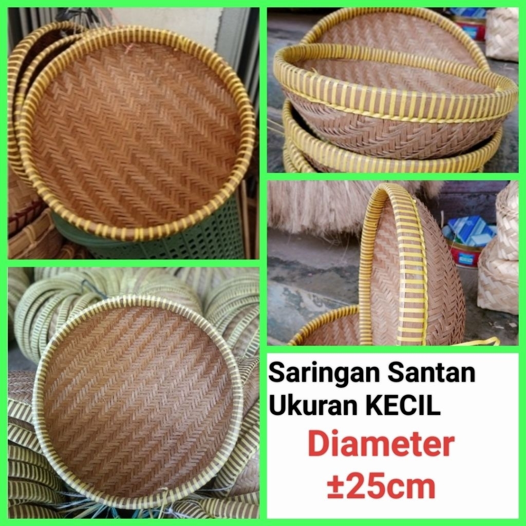 saringan bambu ayakan santan saringan sayuran ukuran KECIL diameter ±25cm
