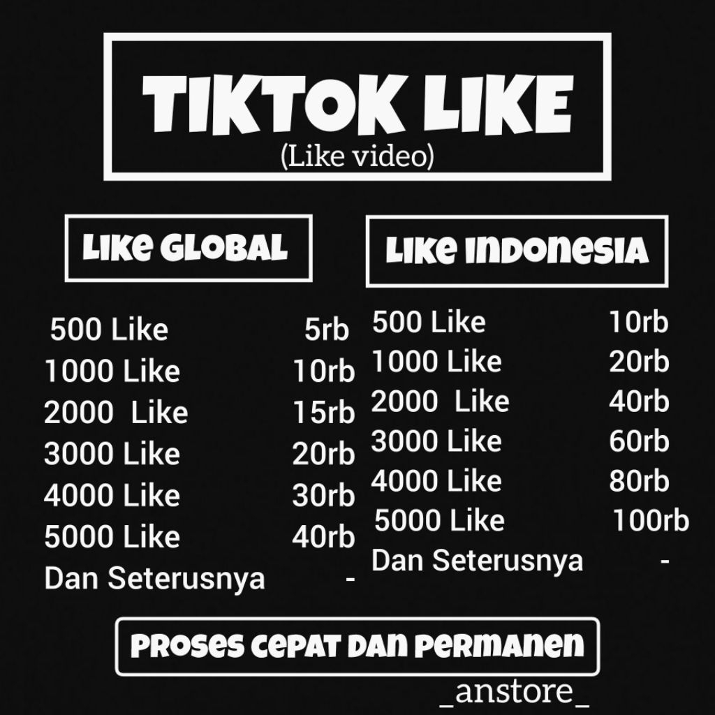 PROMO Like Video Tiktok Termurah Permanen Bergaransi 100% NO DROP