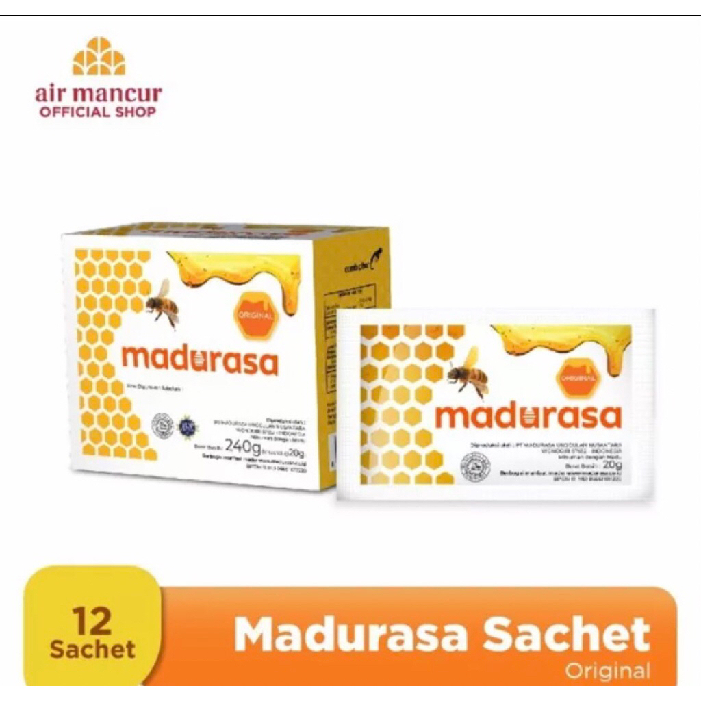 

Madurasa Original 1 Box 12 Sachet 20 gr Madu Kemasan Sachet Siap Minum