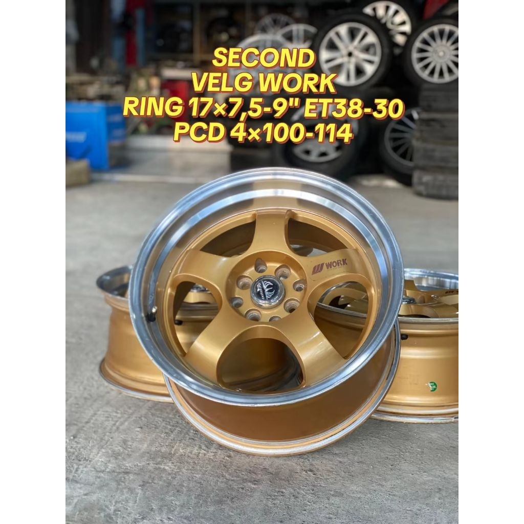 velg work Ring 17×7,5-9in et38-30 pcd 4×100-114