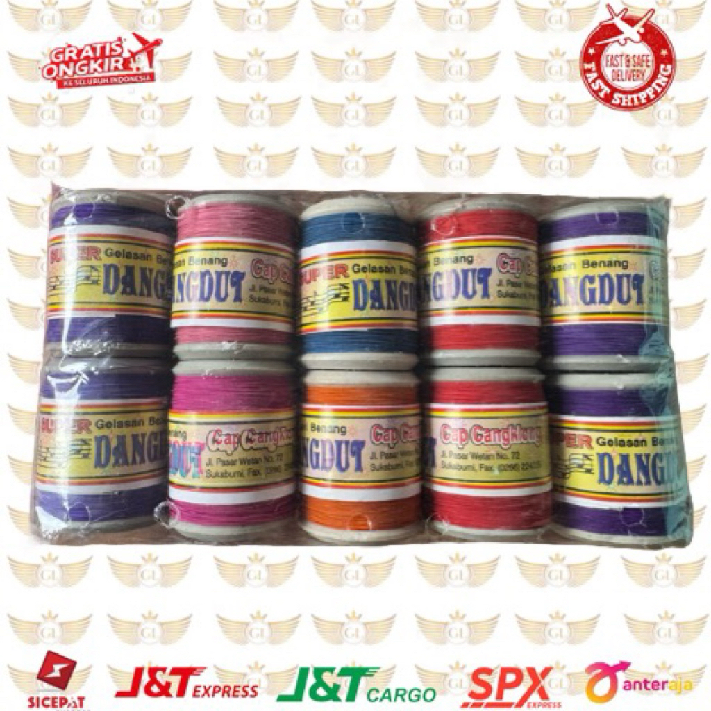 1 Pack Gelasan Katun / Prima Cap Super Dangdut ±800 Yard [ 10 Klos ]