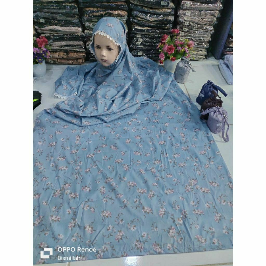 02Mukena Anak Traveling Terusan Parasut Korea Motif