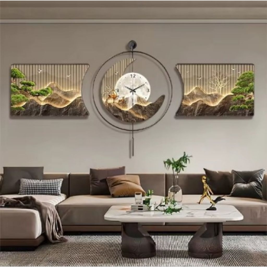 Jam dinding hias mewah besar