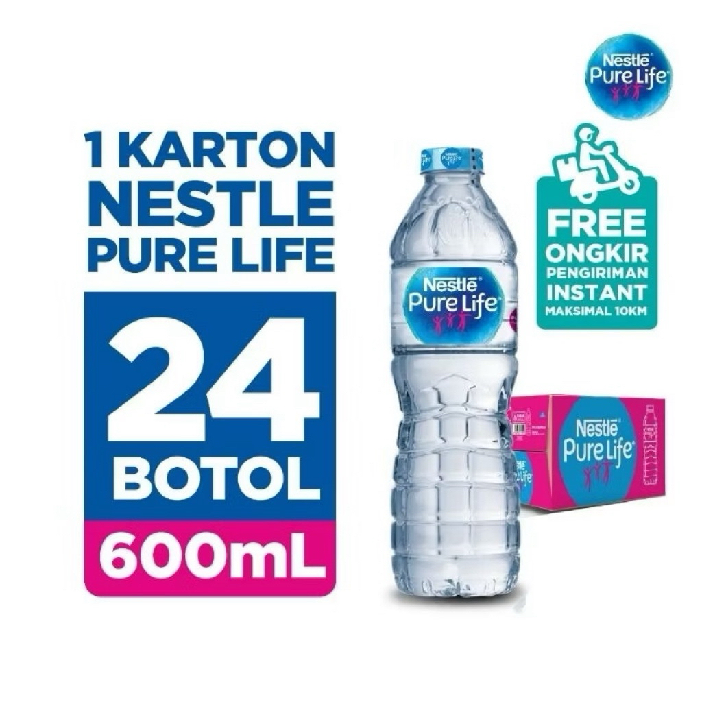 

Air NESTLE Purelife Air Mineral 600ML 1 Dus isi 24 Botol