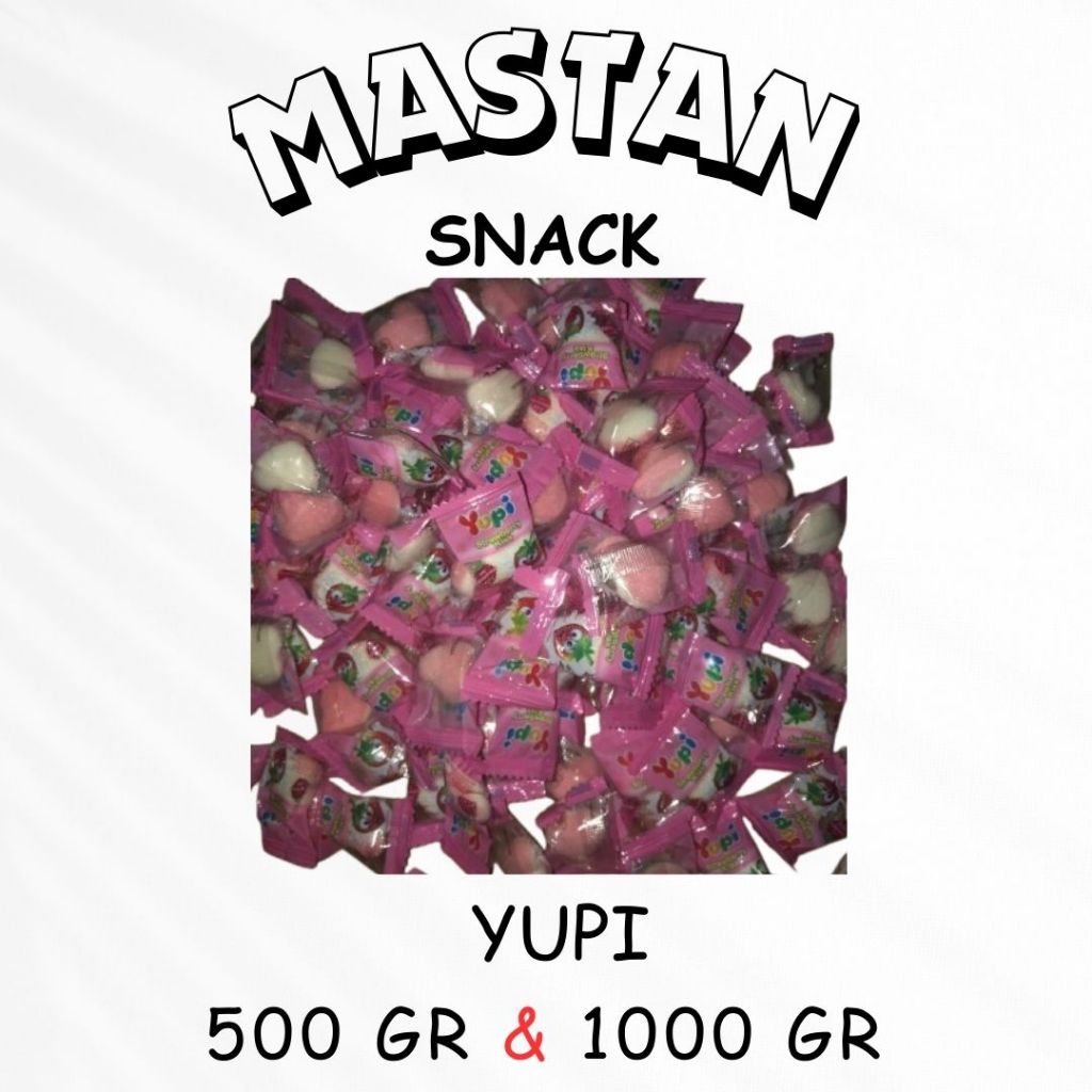 

[500gr & 1kg] Yuppy Kiloan Permen Yupi Strawberry Kiss Love Jelly