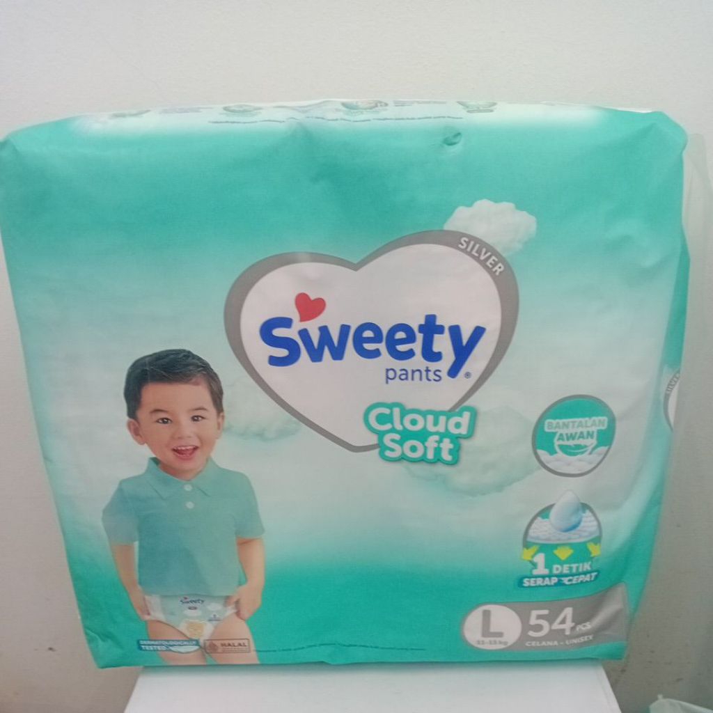 PAMPERS SWEETY SILVER PANTS L54 S