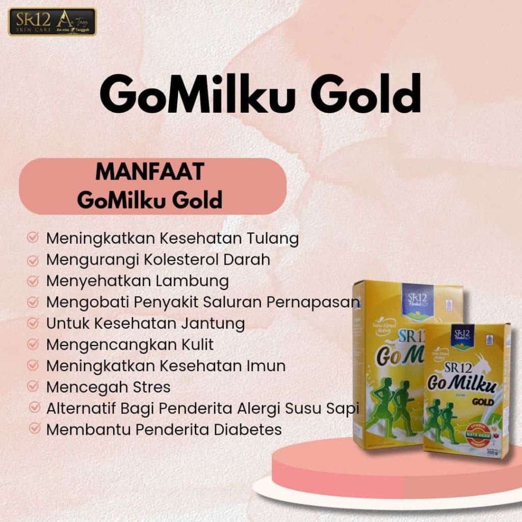 

Go Milku Gold SR12 susu etawa premium untuk tulang dan sendi untuk lansia, 600g