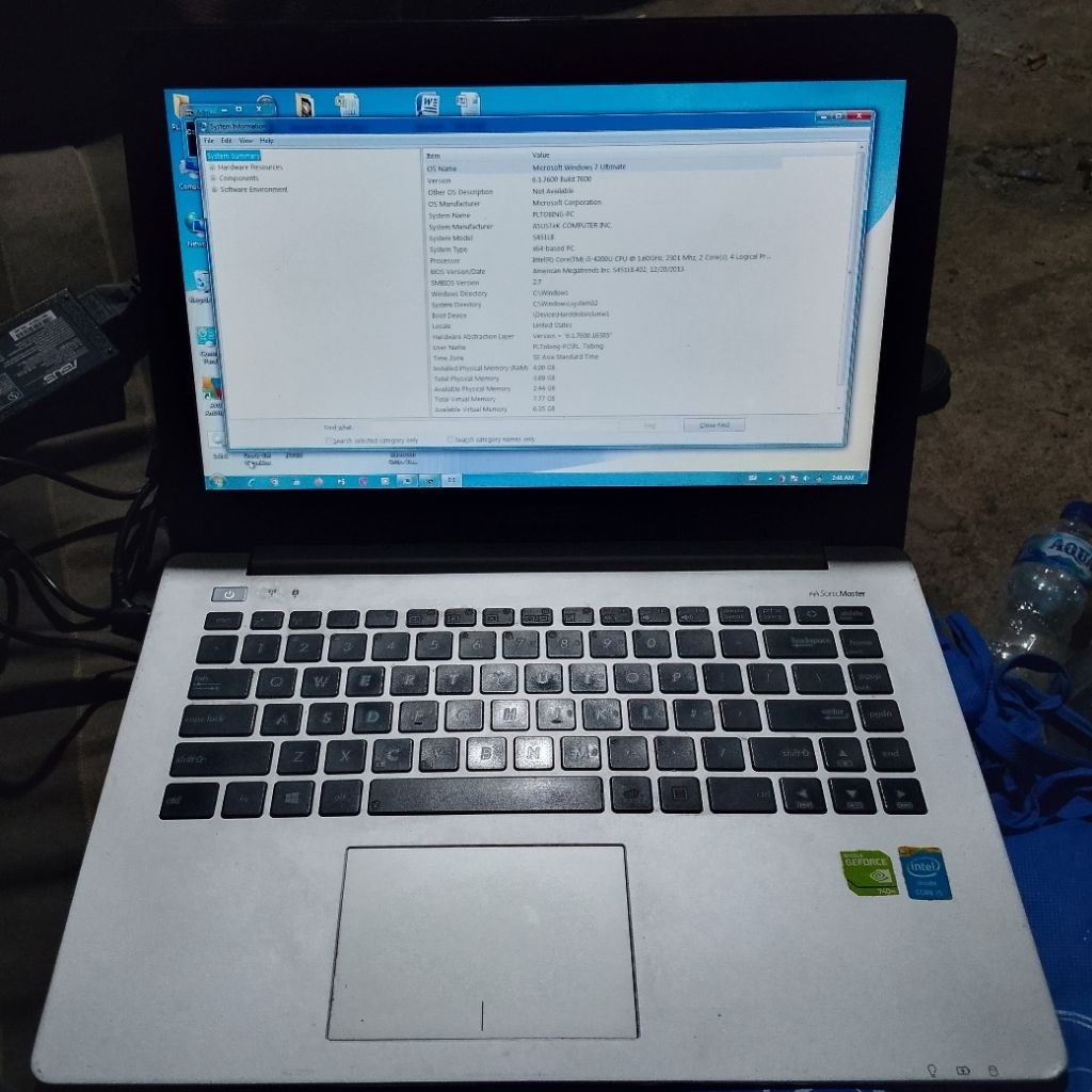Dijual Laptop ASUS A451L Core i5 | VGA NVIDIA 740M | RAM 4GB | HDD 500GB