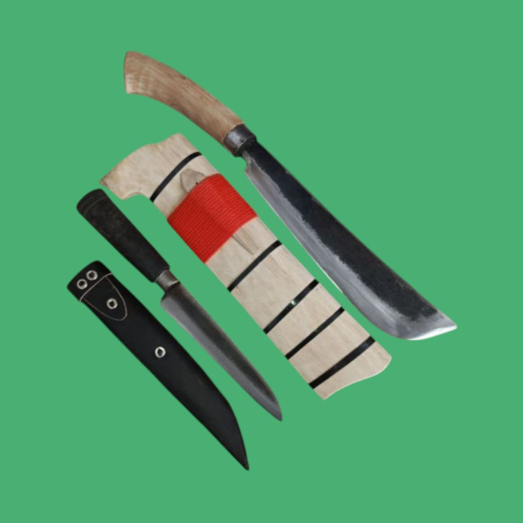 GOL0K BEDOG TEBAS KAYU BAMBU TULANG KECIL SUPERTAJAM KHAS BANTEN (GRATIS SATU PISAU)