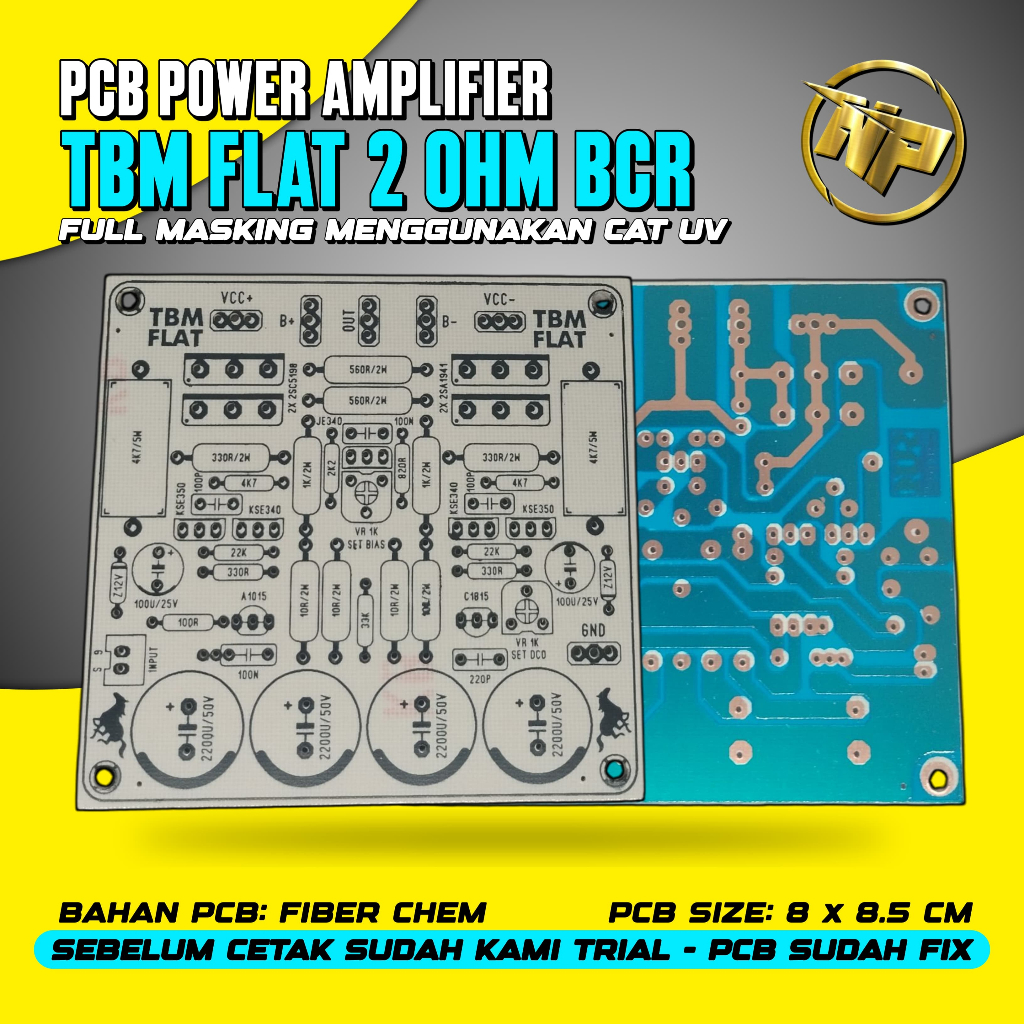 NUR PCB - Pcb tbm flat 2 ohm -pcb tbm - pcb power amplifier bcr audio - bahan fiber - pertinak