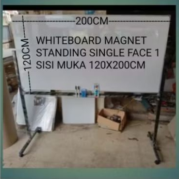 

WHITEBOARD MAGNET STANDING SINGLE FACE 1 SISI MUKA 120X200CM