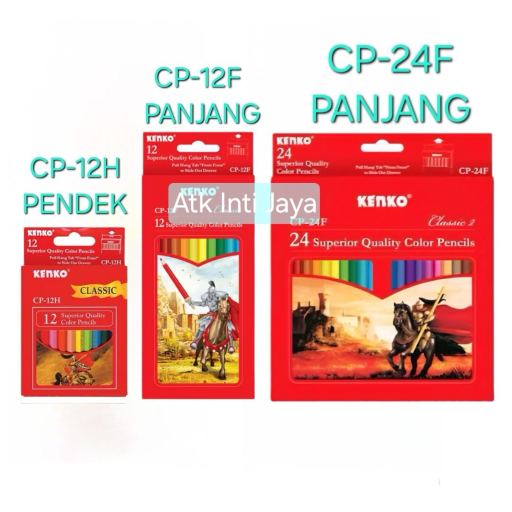 

Pensil Warna KENKO 12 Warna Pendek CP-12H Panjang CP-12F CP-24Fpanjang Pensil Mewarnai /Coloring Pencil