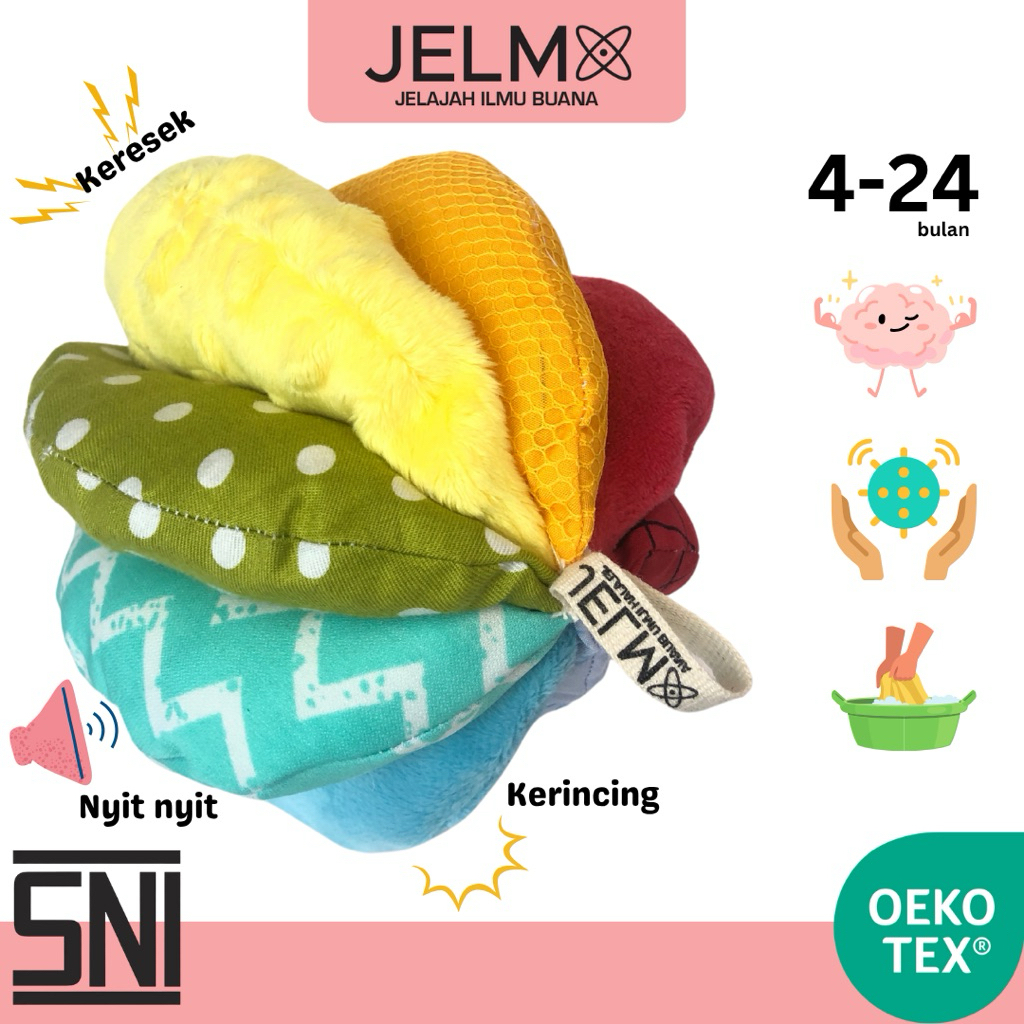JELMA Mainan Sensorik Bayi | 4 - 24 Bulan | Sensori Bola