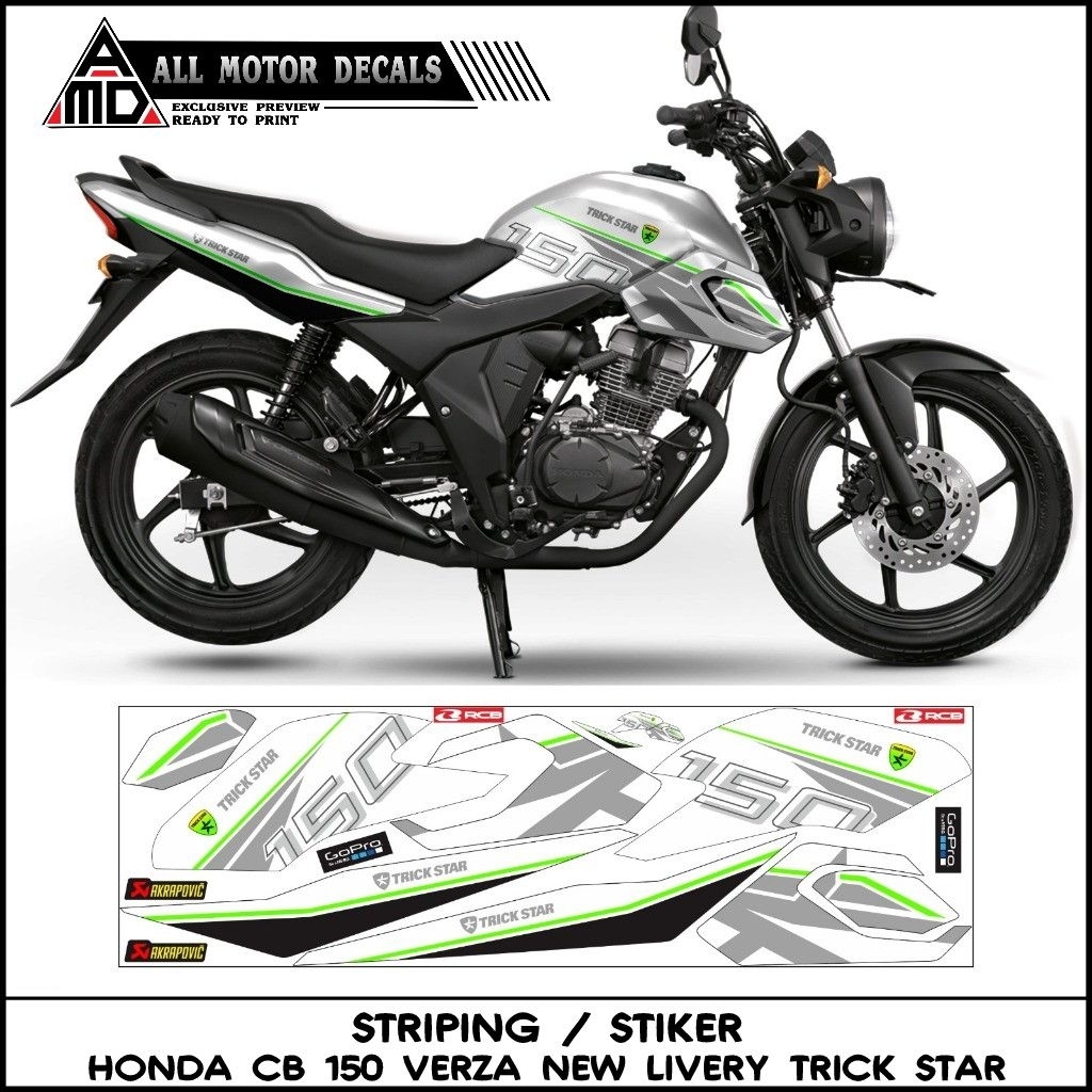 Striping Cb Verza New Livery Trick star  / Stiker Honda Cb 150 Verza / Decal Custom Motor Verza New 