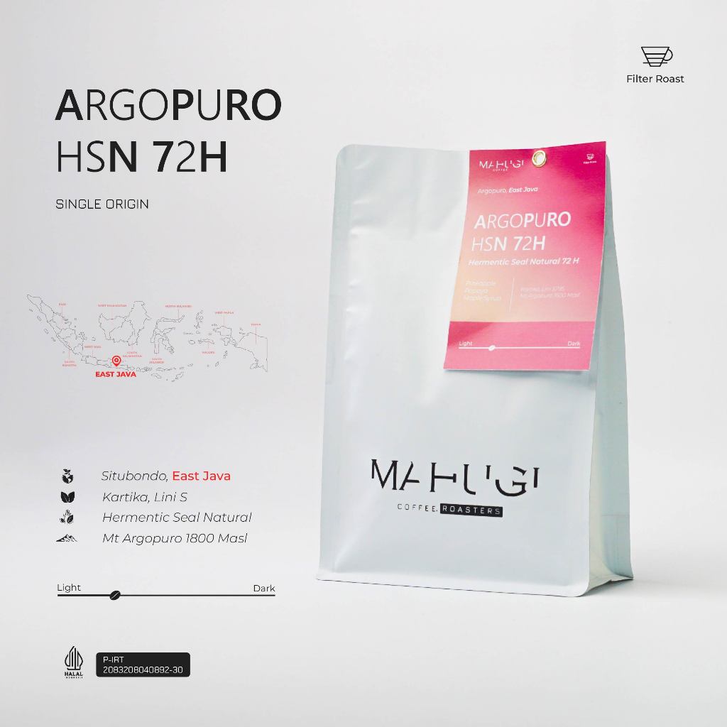

Mahugi Coffee Argopuro HSN 72 H - Hermented Seal Natural - Biji Kopi Arabika Speciality
