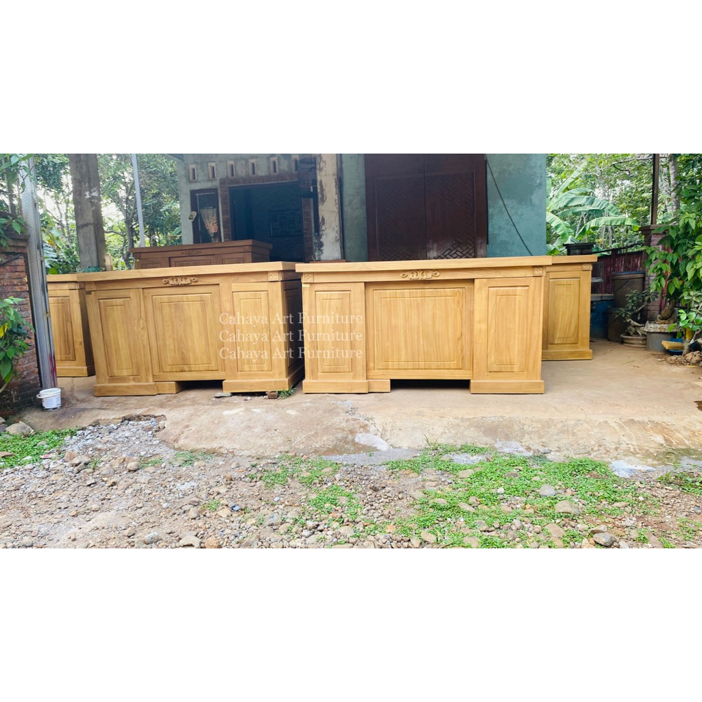 Meja Direkture costum Kayu jati , Meja kerja Kayu jati , Meja kantor kayu jati