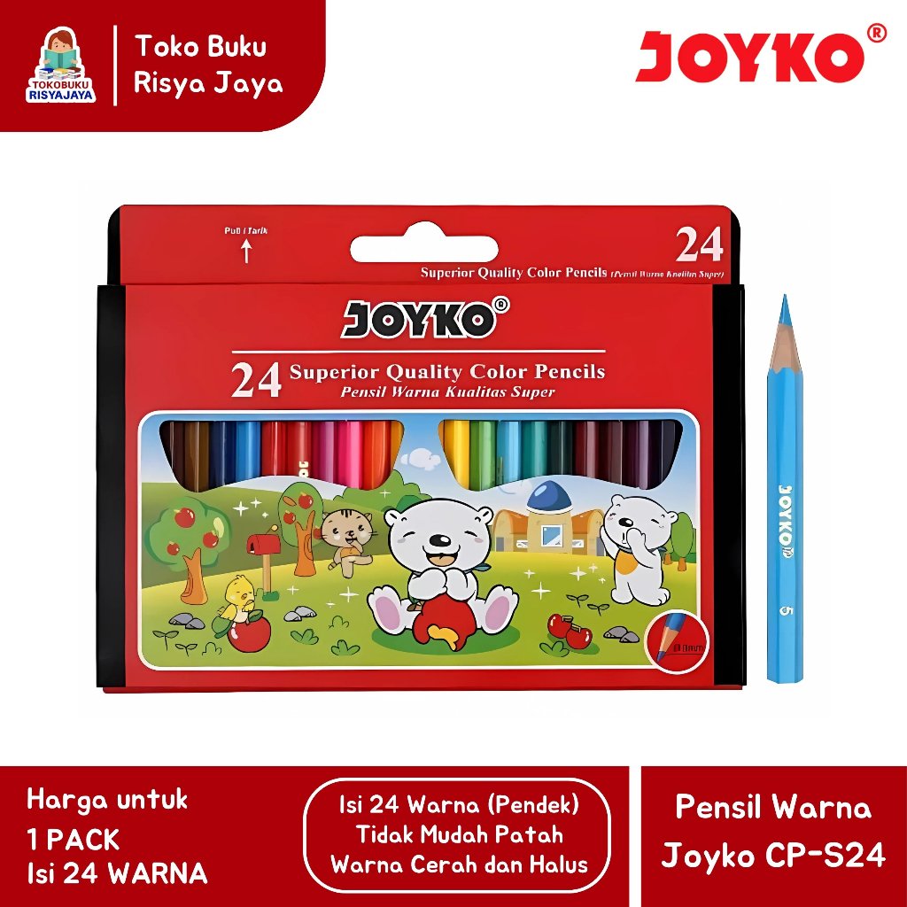 

[CP-S24] Pensil Warna Joyko 24 Warna Pendek