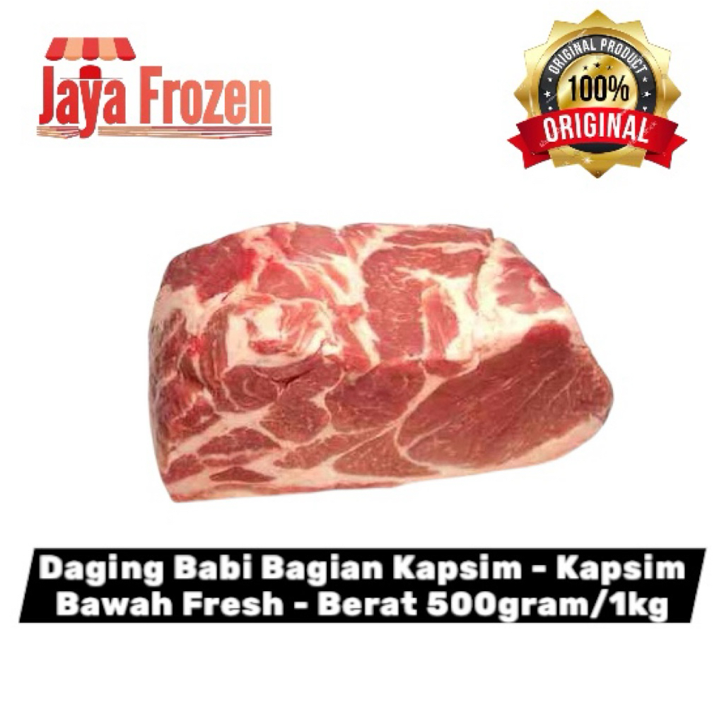 

Daging Babi Bagian Kapsim - Kapsim Bawah Fresh - Berat 500gram/1kg