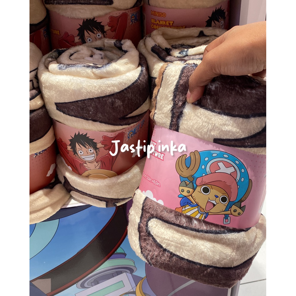 Miniso x One Piece - Selimut wanted karakter luffy dan chopper
